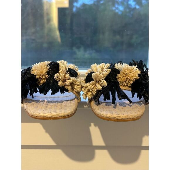 EUC TUCKERNUCK Flower Raffia Naomi Sandals, 7.5 $189 - Picture 6 of 7